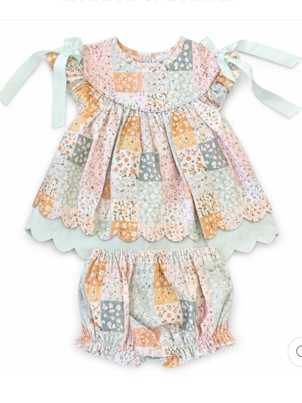 NWT Lillie & Lilah Willow Diaper Set in Sage Green